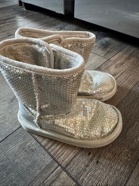 Arizona Jean Company Kids Sequin Boots - Silver
